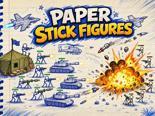 Paper Stick Figures Shooting game thumbnail