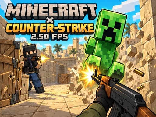 Minecraft &times; Counter Strike: 2.5D FPS Shooting game thumbnail